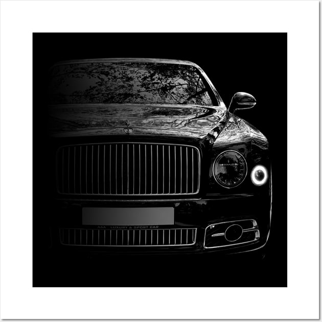 Bentley Mulsanne Speed  Black And White Cars Form Wall Art by WildenRoseDesign1